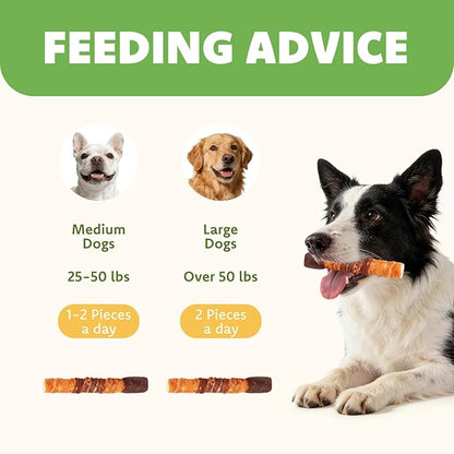 MON2SUN Dog Treats, Triple Flavor 6 Inch Chicken Liver Duck and Chicken Wrapped Rawhide Sticks, Teeth Cleaning Snacks for Medium Dogs, 35.27 oz (20 Count-Pack of 1)