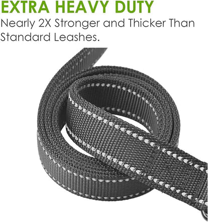 Heavy Duty Dog Leash - 2 Handles by Padded Traffic Handle for Extra Control, 6foot Long - Perfect for Medium to Large Dogs (Purple, 6 ft)