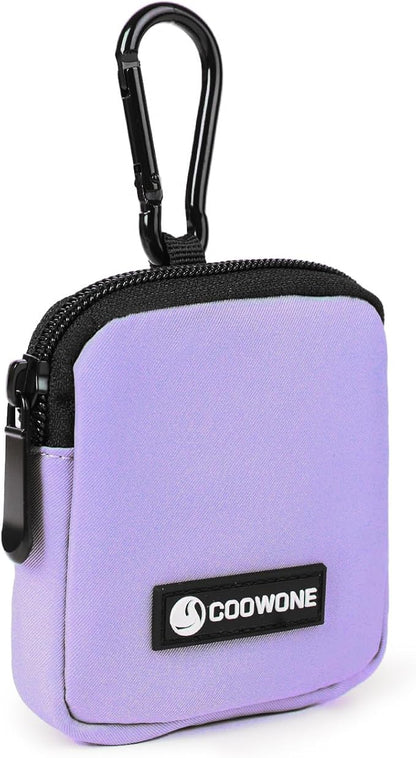 COOWONE Dog Treat Pouch Pocket Sized Pet Puppy Training Pouch for Dog Training Behavior Aids, Waterproof Nylon Fabric Dog Poop Bag Holder, Hands Free Dog Walking Bag with Metal Carabiner (Violet)