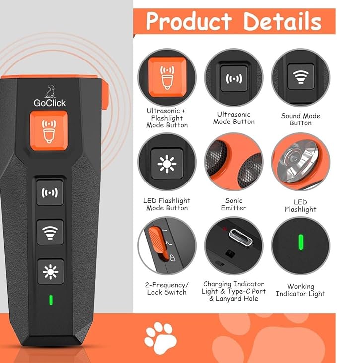 New Dog Bark Deterrent > 3 Emitters > Dog Training Tool> Safe and User-Friendly > Designed to Train Dogs and Discourage Excessive Barking > Alternative to Shock Collars.