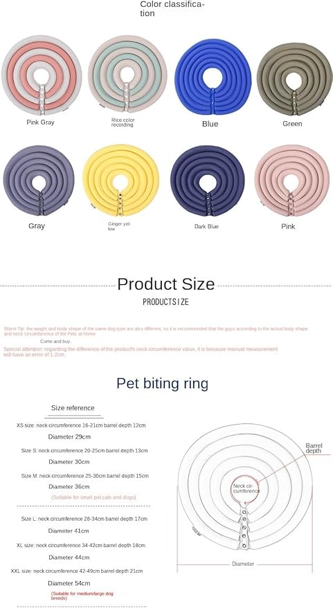 Dog Cone Collar, Inflatable Dog Neck Donut Collar Alternative After Surgery, Soft Protective Recovery Cone for Small Medium Large Dogs and Cats Puppies - Alternative Collar (Blue,S)