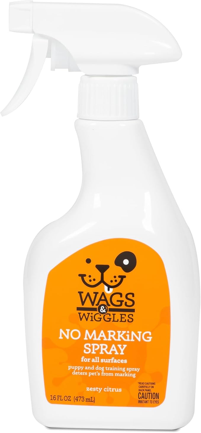 Wags & Wiggles No Marking Deterrent Training Spray for Dogs - Indoor Dog Pee Repellent & Behavior Aid, Anti Pee & Urine Deterrent, No More Marking, Ideal for Potty Training, 16 Fl Oz