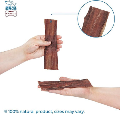 GigaBite Beef Esophagus Dog Treats - Natural Gullet Sticks for Dogs, High Protein Single Ingredient Dog Chews, Rawhide Free Dental Dog Treats for All Dog Breeds - Strips (6 Inch), Pack of 22