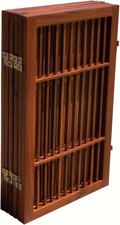 Urnporium Pet Dog Gate Freestanding, Strong Durable Folding Wooden Fence, Portable Acacia Hardwood Safety Barrier for Indoor & Outdoor Use (Brown Pet Gate, 6 Panel 30" Tall)