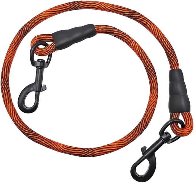 BTINESFUL 3FT Dog Tie Down, Nylon Rope Short Dog Tether Indoor House Leash Training Safety Vehicle Tether for Large Medium Strong Puppy (2/5" *3ft, Orange)