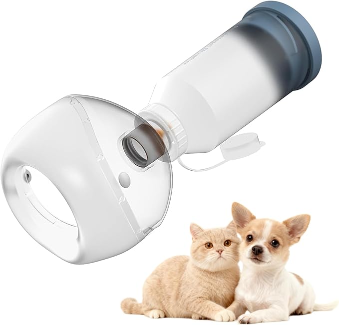 Cat Inhaler Spacer, for Cats and Small Dogs, Pet Aerosol Chamber with Silicone Mask, for First Aid at Home or Outdoors S