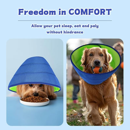 Soft Dog Cone Collar After Surgery Alternative for Dogs to Stop Licking, Comfort Collars for Large/Medium/Small Pet/Cat, Comfortable Elizabethan Neuter Recovery E Cones of Shame Neck & Head Ecollars