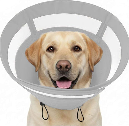 SAWMONG Soft Cone for Dogs – Extra Large Dog Recovery Collar, Adjustable E-Collar to Stop Licking After Surgery (XL, Gray)