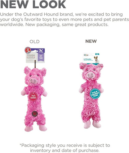 Outward Hound by Charming Pet Lil' Dudes Pig Plush Squeaky Dog Toy