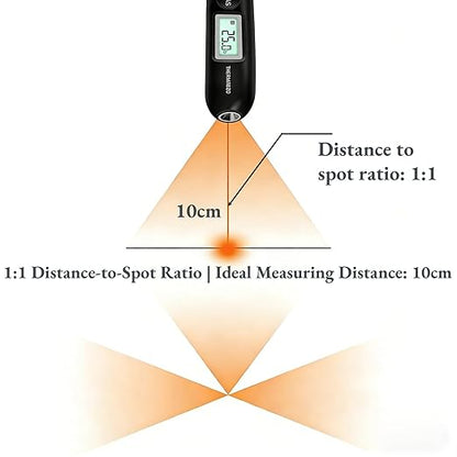 AUNMAS Non Contact Digital Infrared Thermometer with Targeting, Pocket Temperature Pen with LCD Screen, High Accurate Handheld Temperature Measurement for Industrial and Laboratory Settings