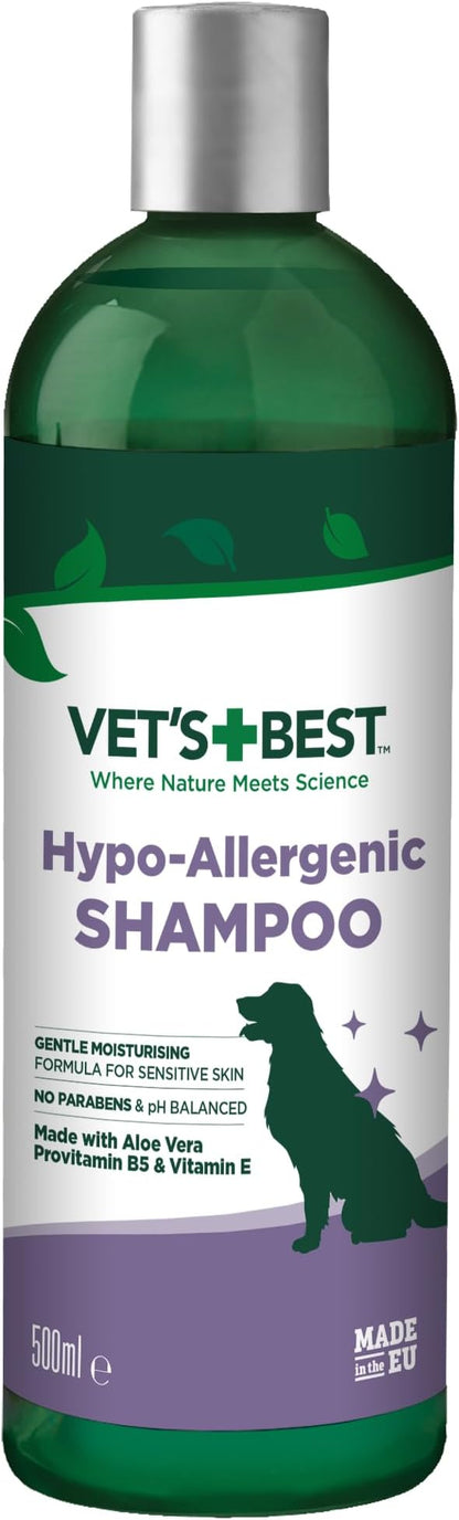 Vet's Best Hypo-Allergenic Shampoo for Dogs | Dog Shampoo for Sensitive Skin | Relieves Discomfort from Dry, Itchy Skin | Cleans, Moisturizes, and Conditions Skin and Coat , 16 oz