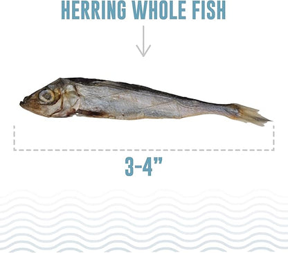 Icelandic+ Whole Fish Herring - 9oz Bag - Dog Treats,Pure Wild-Caught & Air-Dried,Ingredient Snack,Pet Chew,Just The Fish Nothing Else,(Pack of 2)