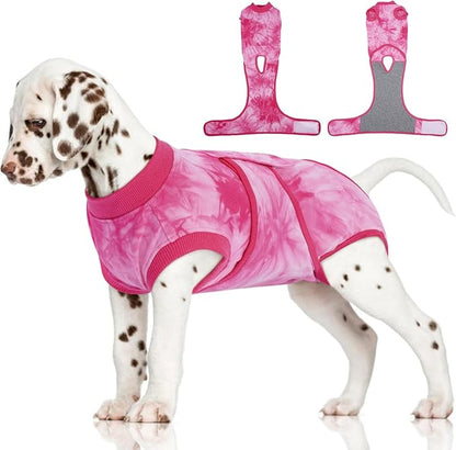 FUAMEY Surgery Recovery Suit for Small Dogs Cats,Dog Surgery Suit Female Spay Male Dogs Neuter Recovery Shirt Dog Onesie Anti Licking Abdominal Wounds Pet Bodysuit Skin Conditions Rose Dye S