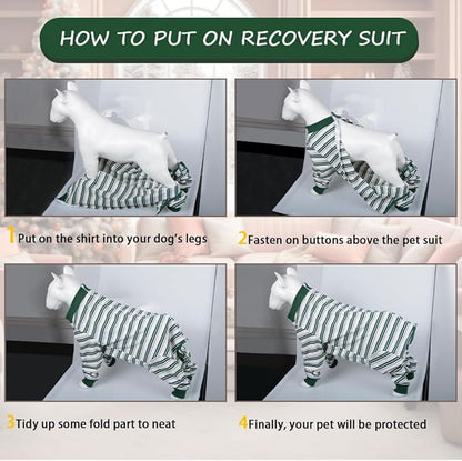 FEimaX Dog Recovery Suit After Surgery, Pet Abdominal Wounds Post Surgical Shirt for Dogs Cats, Puppy Spay Neuter Prevent Licking Onesie Alternative Bandages E-Collar & Cone