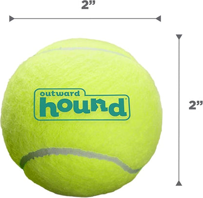 Outward Hound Squeaker Ballz – Squeaky Tennis Balls for Dogs Under 25 lbs, Interactive Dog Toy for Fetch & Training, Small (2"), 4‑Pack