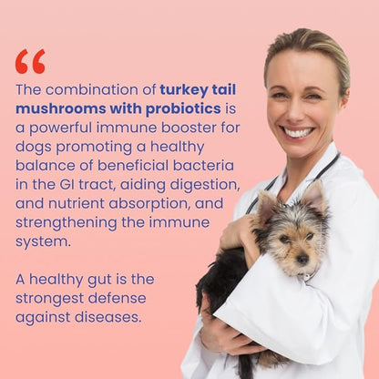 Turkey Tail Mushroom for Dogs – Lipoma Treatment for Dogs – Mushroom Supplement for Lumps and Bumps - Dog Wart Remover - Dog Probiotic Mushroom Powder