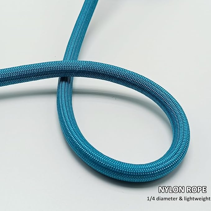 BTINESFUL 7FT Slip Lead Dog Leash, Strong Nylon Rope Leash, 1/4 inch Lightweight Dog Training Lead for Small Medium Large Dogs, Misty Blue
