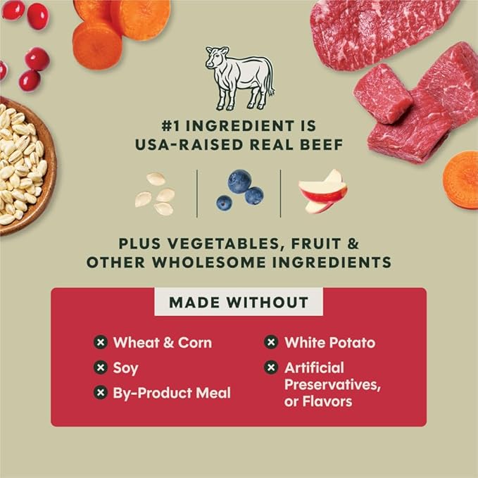 Instinct RawBoost, Natural Dry Dog Food with FreshDried Raw, Whole Grain Recipe - Real Beef & Barley, 20 lb. Bag