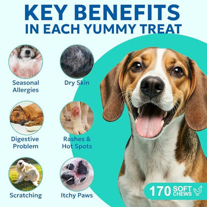 Forticept Allergy & Immune Probiotics for Dogs, Support Seasonal Allergies, Gut & Digestive Health - Enzymes, Colostrum, and Omega 3 Helps with Hot Spot and Yeast, Itch Relif