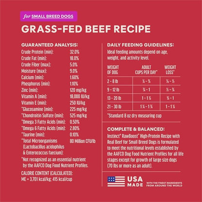 Instinct RawBoost Small Breed, Natural Dry Dog Food with FreshDried Raw, High Protein, Grain-Free Recipe - Real Beef, 10 lb. Bag