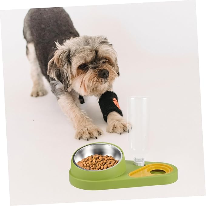Plastic Pet Feeder Water Dispenser -Slip Dog Cat Bowls Automatic Feeding Tool