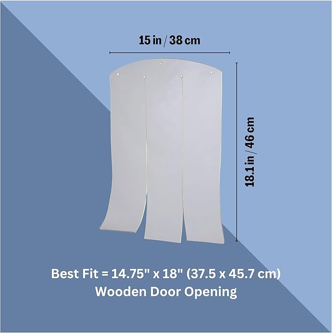 Trixie Vinyl Dog Door Flap, Fits 14.75 x 18-in Wooden Dog House Opening, Replacement Doggie Door Curtain Flap for Wooden Doghouses