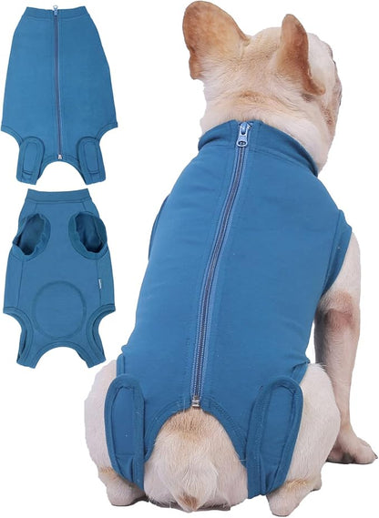 Dog Surgery Recovery Suit - After Spay, Abdominal Wounds Post Surgical Recovery, Anti Licking Breathable Dog Onesies for Small, Medium & Large Pet, Alternative Bandages Cone E-Collar