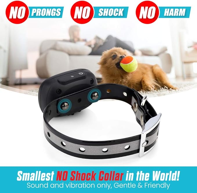 Vibrating Dog Collar - NO Shock - Small Dog Training Collar with Remote - Fits Small Dogs Under 15 pounds (Between 5-15 lbs) - Vibration & Sound Only - 1,000 FT Range - Long Lasting Battery Life