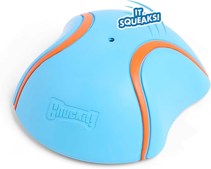 Chuckit! Indoor Super Slider Self-Fetch Squeaky Toy for Dogs - Glides Harmlessly On Most Surfaces - Fun Dog Toys to Keep Them Busy - For Small, Medium, and Large Breeds - Durable Rubber
