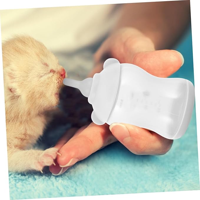 Silicone PET Nursing Bottle for Kittens and Puppies Leak-Proof Milk Feeder 100% Food-Grade Material Portable Feeding Bottle for Small Animals