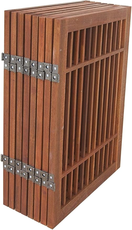 Urnporium Freestanding Wooden Dog Gate Foldable Indoor Pet Gate No Drill Expandable Barrier for Doorways Stairs Hallways Portable Wood Fence for Small Dogs & Puppies (Brown Pet Gate, 8 Panel 24" Tall)