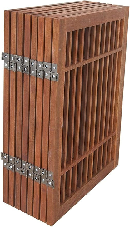 Urnporium Freestanding Wooden Dog Gate Foldable Indoor Pet Gate No Drill Expandable Barrier for Doorways Stairs Hallways Portable Wood Fence for Small Dogs & Puppies (Brown Pet Gate, 8 Panel 24" Tall)