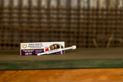 Horse Ivermectin Paste 1.87% – Apple Flavored Oral Horse Dewormer Syringe – 6.08g Tube Treats Horses Up to 1250 lbs (2-Pack)