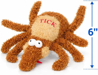 Tick Dog Toy Small | Soft Plush Tick Dog Toy | Tick Squeaky Dog Toy Plush | Brown | 6" | Officially Licensed