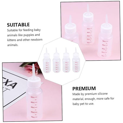 8pcs Newborn Bottle Kitten Nipple Milk Feeder Small Dog Feeding Bottles Portable Pet Accessories for Cats Dogs
