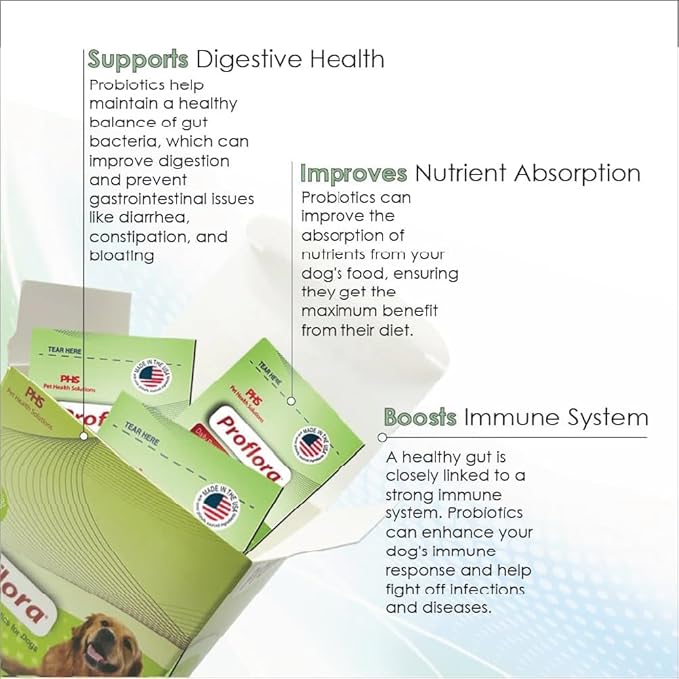 Daily Probiotics and Prebiotics for Dogs, Supports Digestive Health and Immune System, 30 Powder Sachets, 1.06 oz (1-Pack)