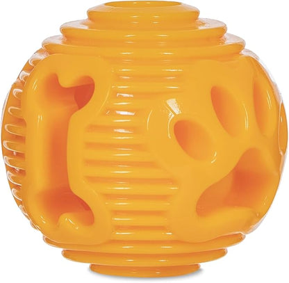 Hank & Harley Dog Toy Treat Ball- Entertain with Food & Treat Dispensing, Fetching and Chewing Toys. Amazing Durability, Dishwasher Safe, BPA Free Non-Toxic Rubber (Ball)