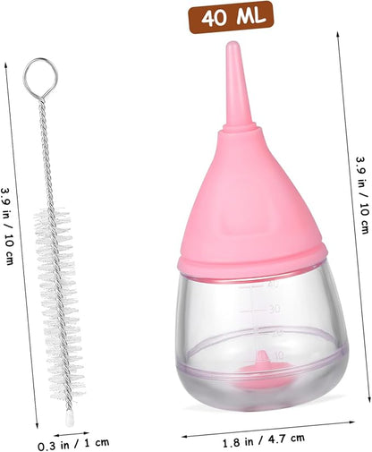 WOONEKY Silicone Nursing Bottles for Puppies Kitten Newborn Puppy Feeding Supplies Dog Bottles Milk Cleaning Brush