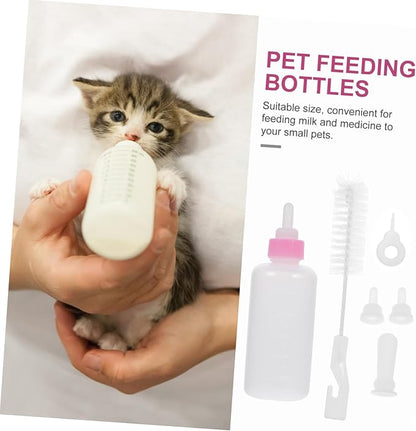 Happyyami Dog Bottle Squeeze Feeder Pet Nursing Bottles Kit for Puppy Kitten Milk Set Portable