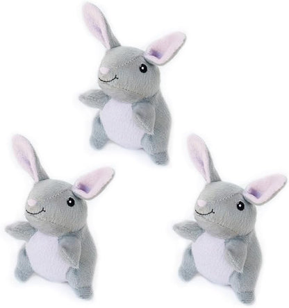 ZippyPaws Burrow Replacement Miniz - Interactive Dog & Puppy Toys for Boredom, Stimulating Pet Products to Keep Them Busy, Plush Refills for Hide & Seek Puzzle, Squeaky Toy for Enrichment - Bunnies