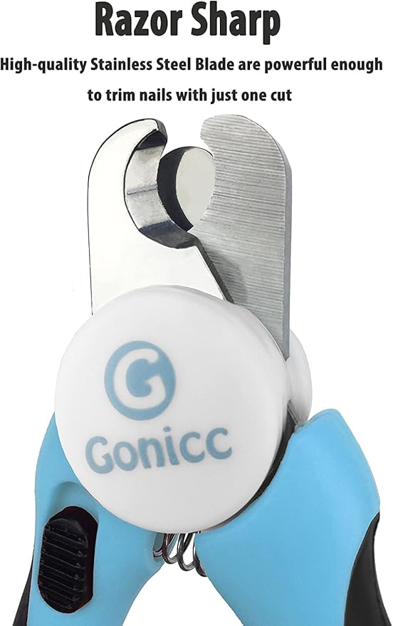 gonicc Dog & Cat Pets Nail Clippers and Trimmers - with Safety Guard to Avoid Overcutting, Free Nail File, Razor Sharp Blade - Professional Grooming Tool for Pets (for Large and Medium Dogs)