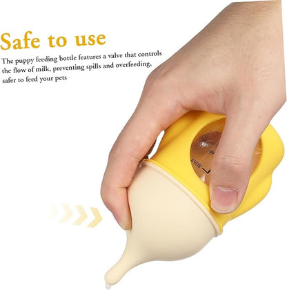 Reusable Pet Nursing Bottle with Soft Flexible Tip for Newborn Puppies and Kittens Clear Scale Feeding Tool with Anti-Spill Valve Easy to Clean Animal Milk Feeder