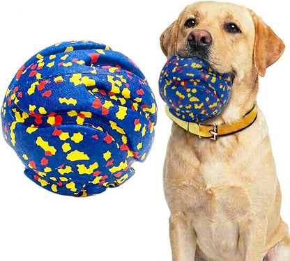 CAISHOW Dog Ball Squeak Toys (Bell Ball 5.12in Blue)