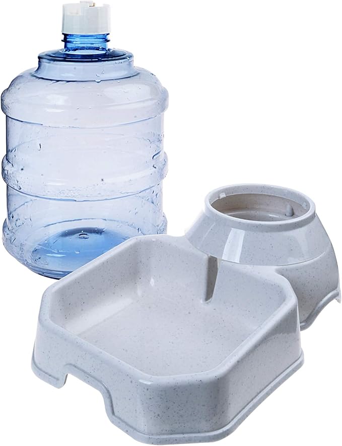 TENINYU Premium Quality Self-Dispensing Gravity 1 Gallon Large Capacity Pet Feeder and Water Dispenser for Cat