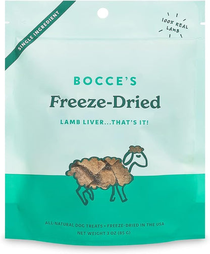Bocce's Bakery Freeze Dried Lamb Liver Treats for Dogs - Natural, Freeze-Dried Treats Made with One Ingredient, Made in the USA, 3 oz