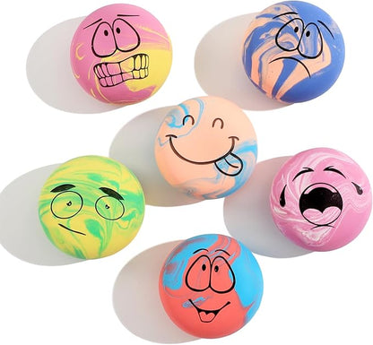 SCHITEC Squeaky Dog Toys, [6 Pack] Interactive Latex Rubber Squeak Ball Toy, Soft Fetch Play Balls for Puppy Small Dogs
