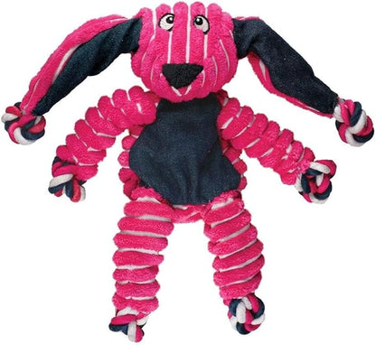 KONG Floppy Knots - Durable No‑Stuffing Squeaky Rope & Plush Dog Toy - for Teething, Playing (Bunny, Small/Medium)