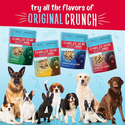 Charlee Bear Original Crunch Dog Training Treats, Liver Flavor, 3 Calories Each, Low Calorie Natural Rewards for Puppies to Adult Dogs, Made in USA, 16 oz (2-Pack)