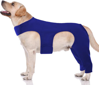 ROZKITCH Dog Rear Leg Sleeve for Rear Right Left Leg, Pet Prevent Licking Wound Elbow Protector, Dog Wound Cover for Sprain ACL CCL Arthritis Joint Care Blue XL