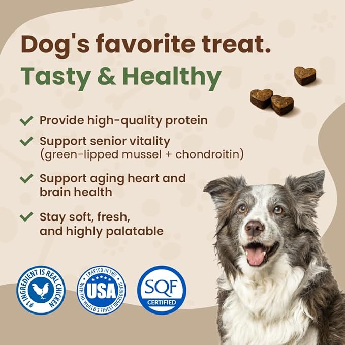 Get Naked Biteables Senior Health Soft Dog Treats, Real Chicken Treat for Toothless Dogs, 6oz 1 Pouch
